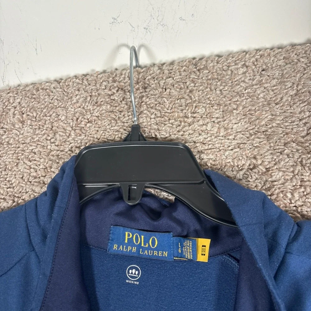 Polo Ralph Lauren Mens Navy Blue Performance Quarter‎ Zip Pullover Large